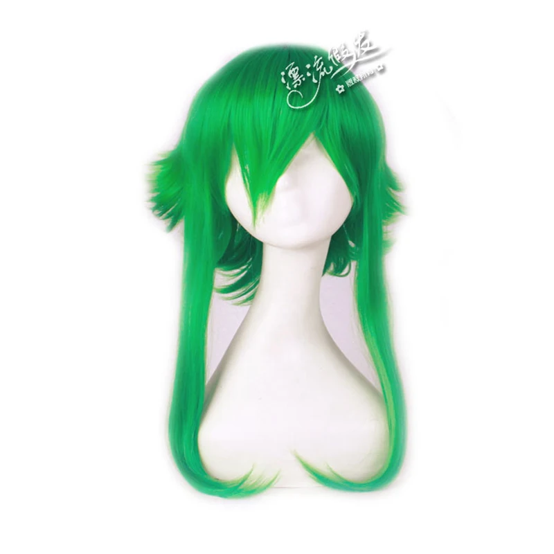 

Women VOCALOID GUMI Cosplay Wig Green Heat Resistant Synthetic Hair Medium Length Straight Costume Wigs Free Shipping