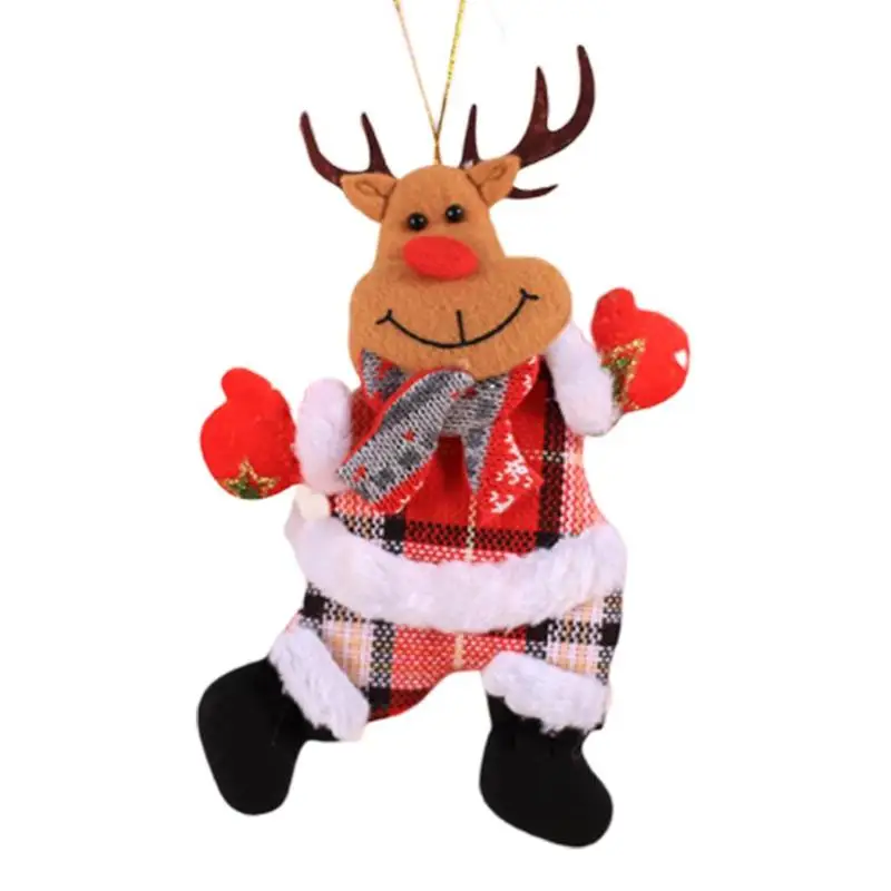 3pc Christmas Ornaments Santa Claus Snowman Reindeer Toy Doll Hang Decor - Цвет: 7