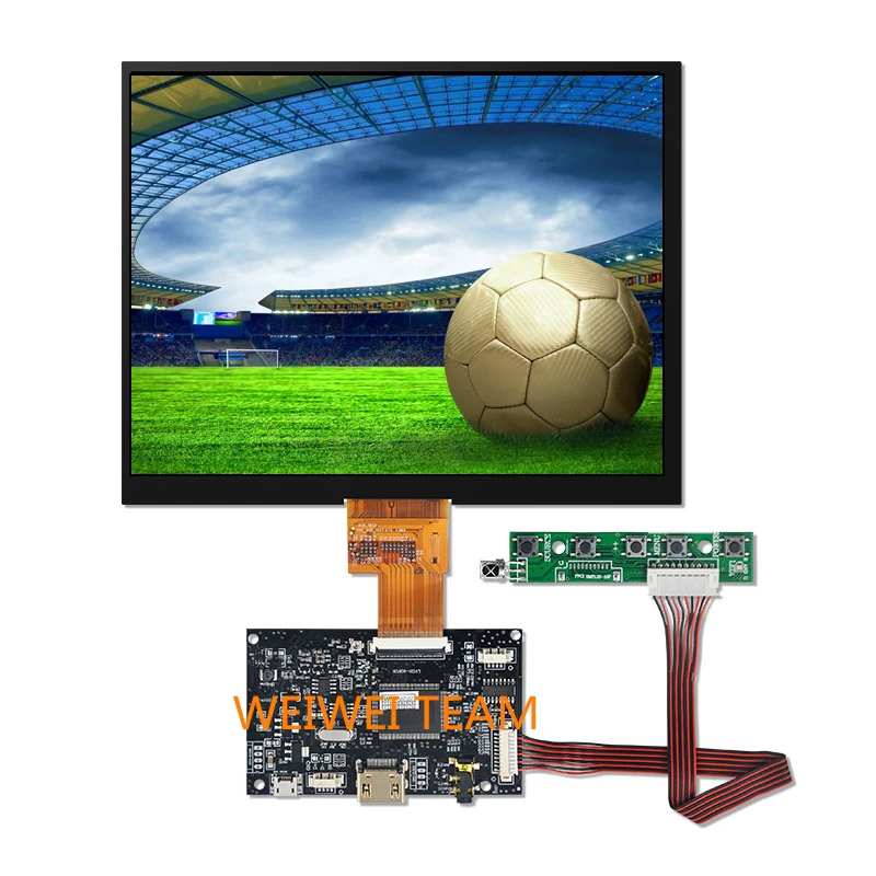  Wisecoco For Raspberry Pi 3 8 inch HJ080IA-01E 1024*768 IPS LCD Display HDMI LVDS Control Board Spe