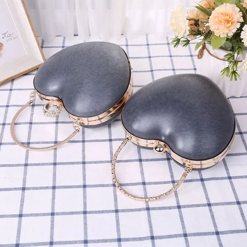 

Lady Handbag Heart Shape Metal Round Box Purse Frame Handles for DIY Handbag Evening Bag Accessories