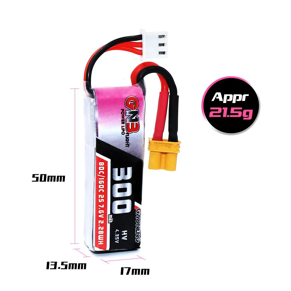 2/4 шт. Lipo батарея Gaoneng 7 6 В 300 мАч 80C/160C 2S HV 4 35 V XT30 для микро RC FPV Racing Cine Whoop BetaFPV Drone