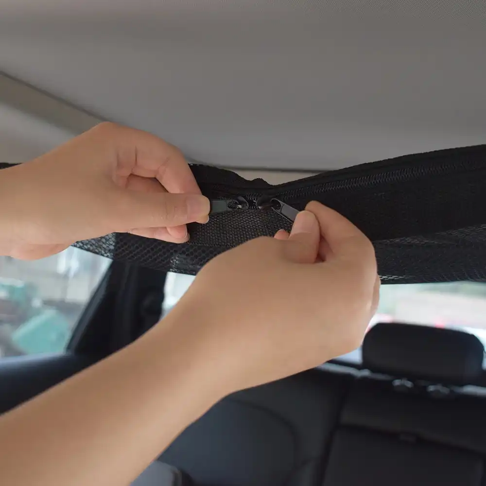 車の天井収納ネットポケットユニバーサル車屋根のインテリア貨物網袋ジッパー 車のトランク収納 ネット Aliexpress