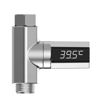 

1PC LED Display Water Flow Temperature Meter Monitor Electric Shower Thermometer 360