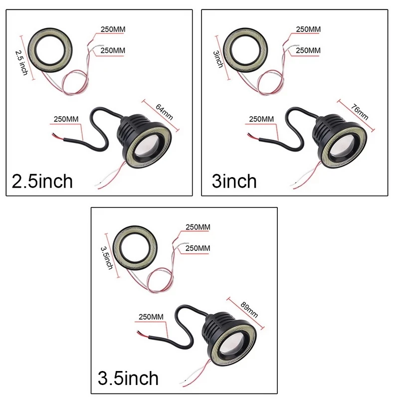 2pcs Angel Eyes Fog Lamp 2.5