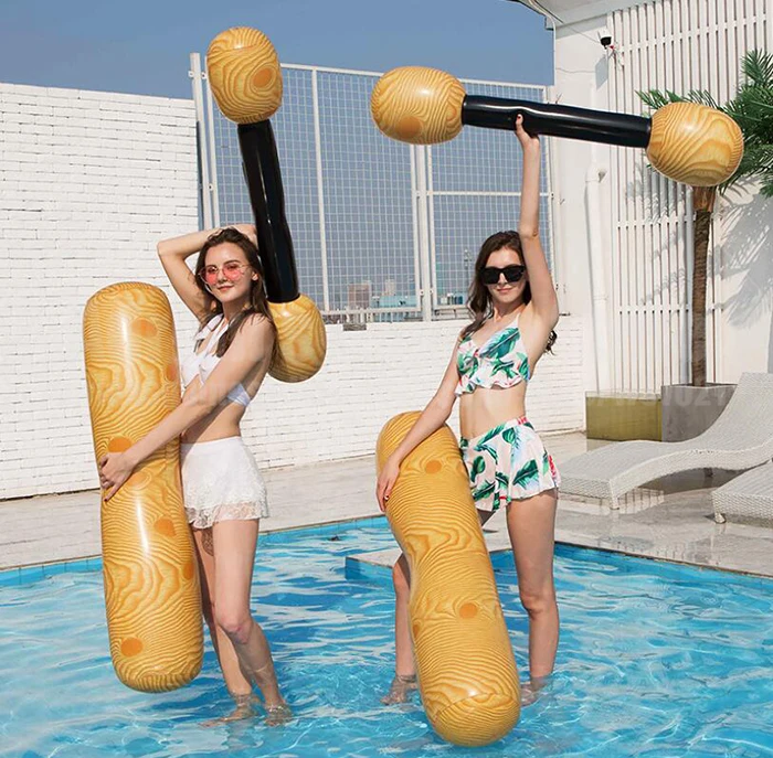 4PCS Inflatable Swimming Pool Float Set Fighting-together Floats Raft Swim Bar