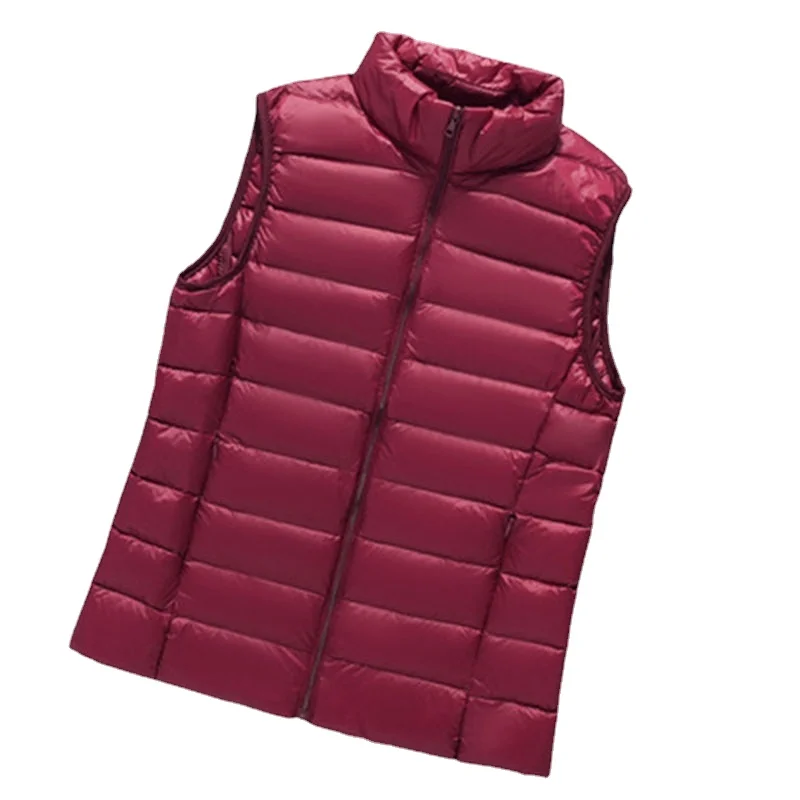 

New Causal Women White Duck Down Vest Ultra Light Vest Jacket Winter Weightless Sleeveless Coat winter warm plus size waistcoat
