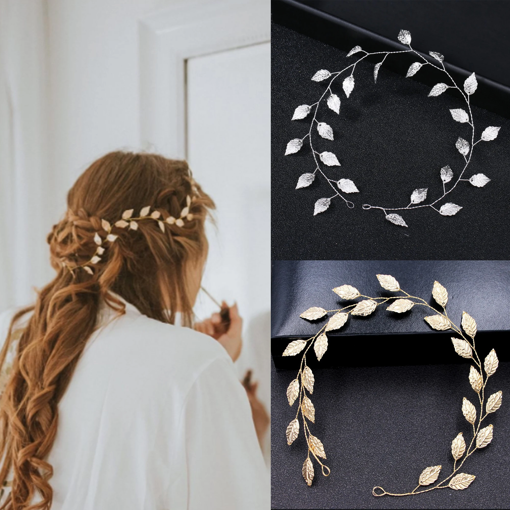Bridal Headwear Hair Accessory Jewelry Accessories Hair Headdress Hair Band Crown Gold Color Bridal Tiaras Headbands for Women