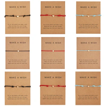 

Charm Butterfly Bracelets Valentines Friendship Bracelets Red Black String Gift Adjustable Heart Star Cross Crown Round Bracelet