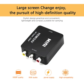 

HDMI to RCA AV Adapter Mini AV Scaler Video Converter 1080P hdmi2avi hdmi-3rca for HDTV PS3 PS4 DVD PC Projector