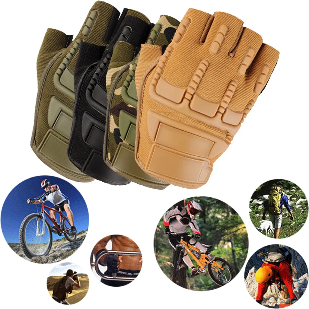 

1pair Tactical Gloves Men Military Half Finger Hard Knuckle Gloves for Shooting Fighting Airsoft Motorcycle Outdoor Protection