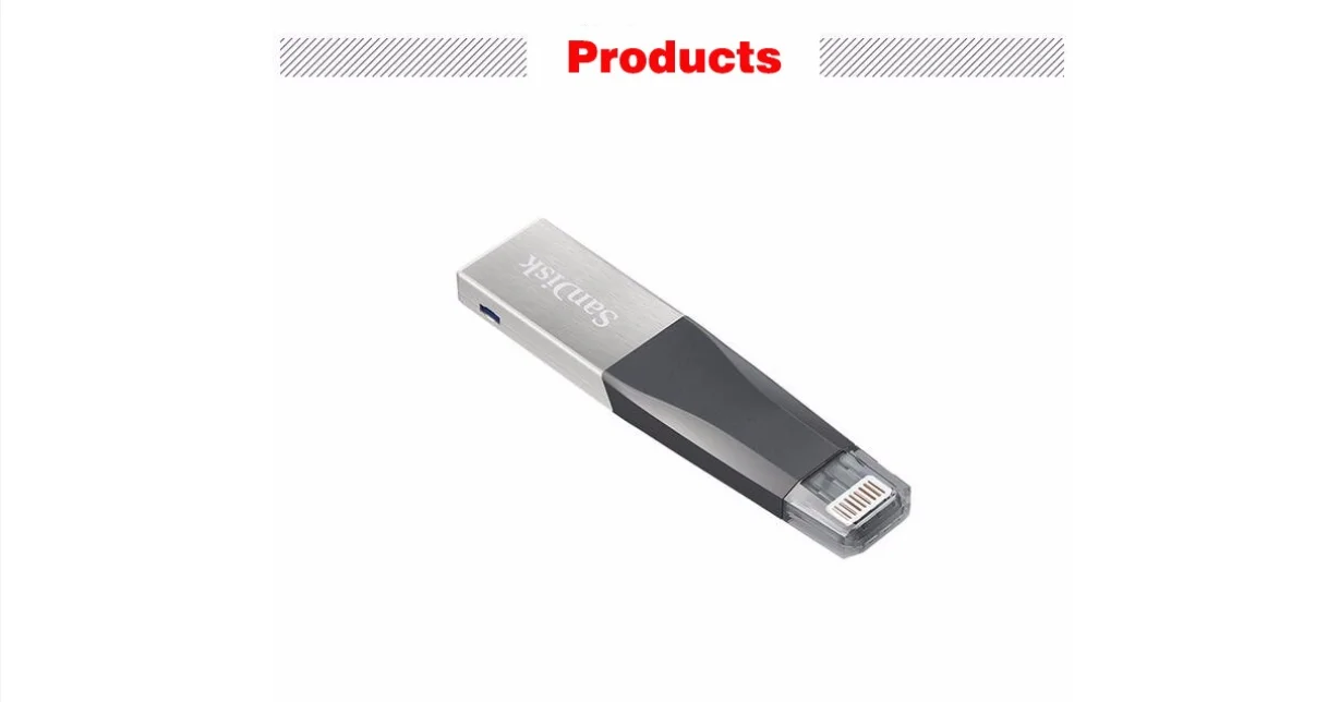 thunderbolt flash drive Sandisk iXPAND USB 3.0 OTG Flash Drive 64GB Lightning to Metal Pen 128GB 256GB U Disk For iPhone iPad iPod Memory Stick best usb c flash drive