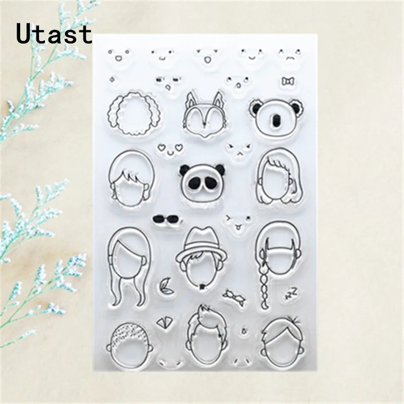 

Avatar Expression Face Clear Silicone Stamps /Transparent Rubber Stamp for DIY Scrapbooking /Photo Album Decorative Craft Making