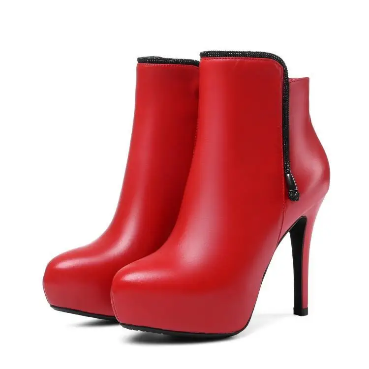 

Boots, wedding shoes, waterproof platform, thin heels, short boots, leather, women's boots, leather, leathe