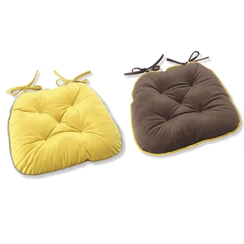 

2Pcs Dining Chair Pads Soft Non Slip Seat with Ties for Dining Room
