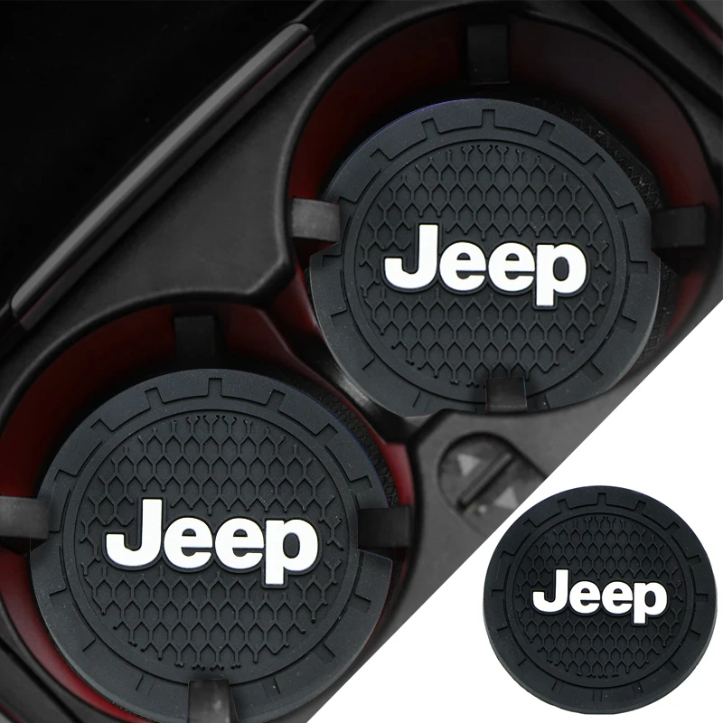 2 шт. автомобильный коврик для подстаканника JEEP compass renegade cherokee kl patriot wranglert |
