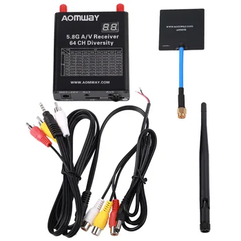 

Aomway 5.8G 64CH AV Audio/Video Double Receiver DVR Recorder w/Cable for FPV Quadcopter Drone