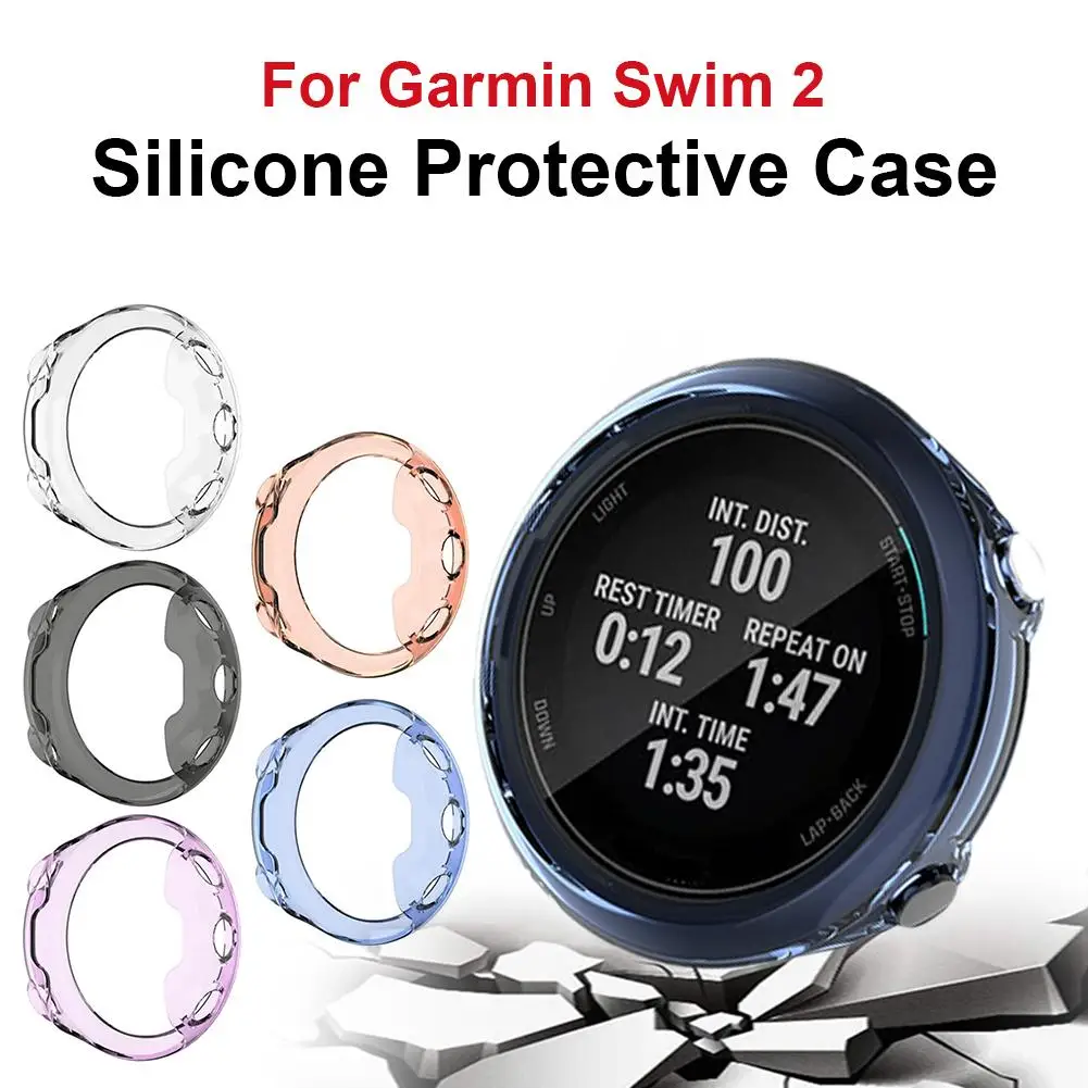 

High Quality TPU Watch Protector Case Transparent Soft Plastic Watch Cover Protective Bracelet Shell for Garmin Swim 2