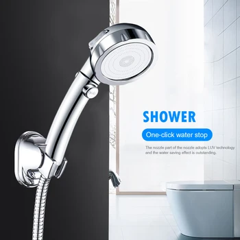 

Spray Bath Handheld Shower Head 3 Modes Spray Handheld Shower Head Adjustable Water Saving Control Bathing Head