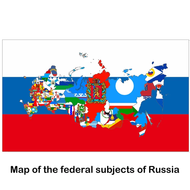 Flag-map of federal subjects of Russian Federation : r/MapPorn