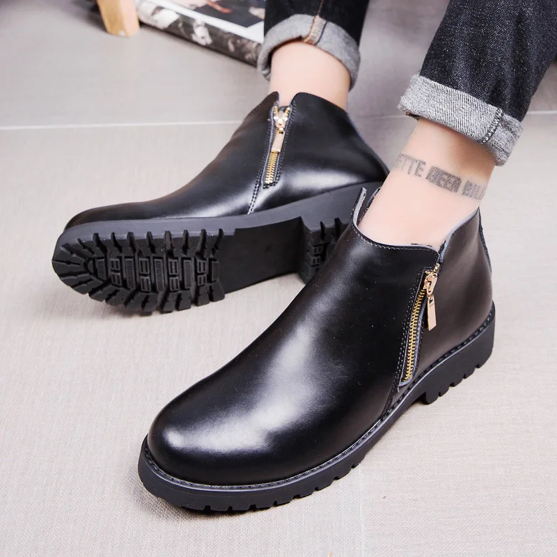 

2017 Autumn New Style MEN'S Short Boots Men's Sleeve Leather Boot England Cowhide Chelsea Men's Boot
