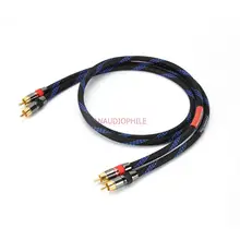 HiFi RCA Interconnect Audio Cable Quality 2 RCA Male To 2 RCA Male OFC Interconnect Cable Preamp Power Amplifier