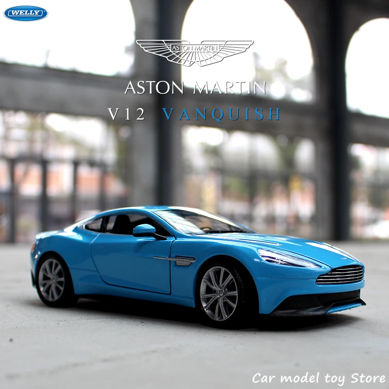 WELLY 1:24 Aston Martin V12 Vanquish модель спортивного автомобиля из сплава Модель украшение