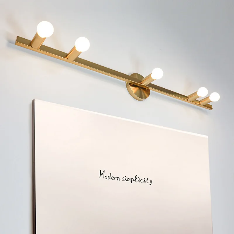 

Golden Mirror Front Wall Lamp Originality Northern Europe Toilet Cloakroom A Living Room Bedroom Makeup Mirror Front Wall Lamp