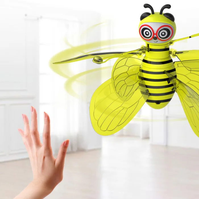 Мини летающий шар пчела самолет инфракрасный индукционный вертолет с осветительной игрушкой