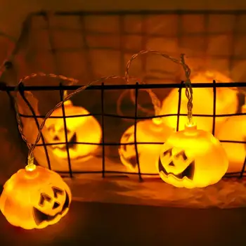 

10 LED Pumpkin Light Strings Halloween Decoration Lights Warm White Halloween Home Decoration Accessorie