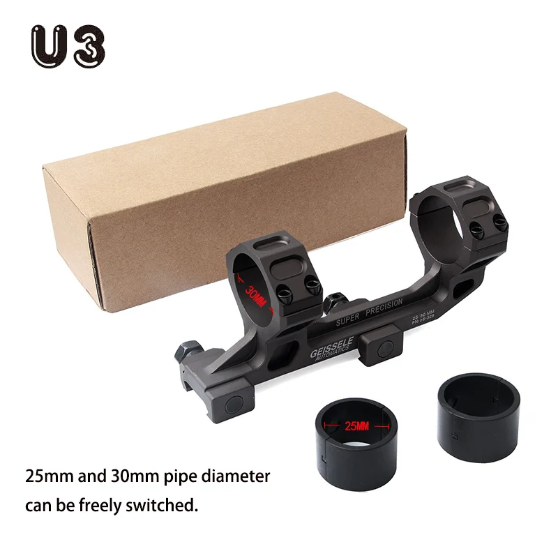 

Weaver Ring GE Mount Cantilever Rifle Scope Mount 25mm 30mm Tube w/Bubble Level QD 20mm Weaver Base Airsoft & Hunting scope