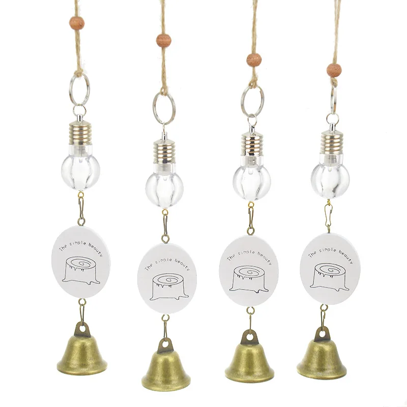 

Flash Colorful Bulb Wind Chime Strange New Acrylic Shining Pendant Creative Home Decorations Hanging Decoration Bell