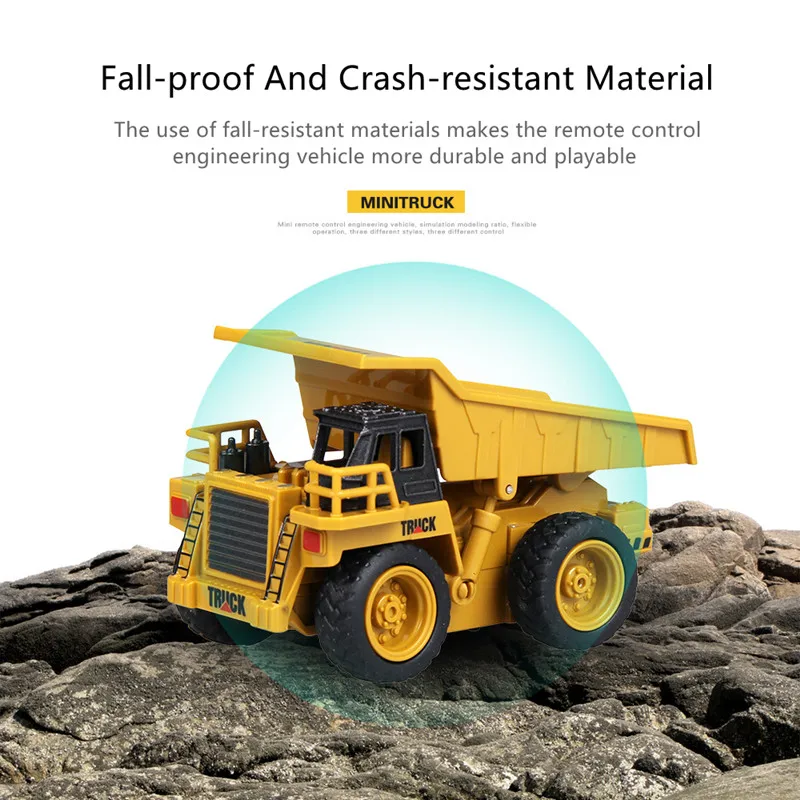Mini Volume Remote Control Bulldozer Forklift Crane Simulated Rubber Tires Fall-proof Material RC Engineering Truck Kid Toy Gift 6
