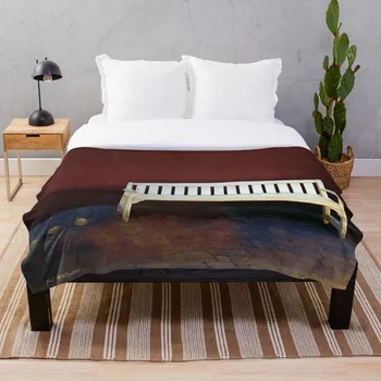 

Bench By The Barn Throw Blanket Soft Sherpa Blanket Bed Sheet Single Knee Blanket Office Nap Blanket