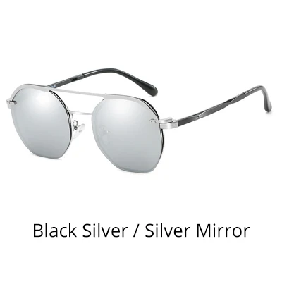 Black Silver-Silver Два Oclock полигональные очки, оправа, магнитные солнцезащитные очки на застежке, очки по рецепту, солнцезащитные очки для женщин, близорукость, дамские, 0 градусов, Z8051 - Цвет оправы: Black Silver-Silver