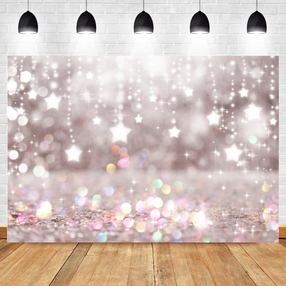 Glitter Star Fantasy Polka Dot Light Bokeh Wedding Birthday Love Party Baby Child Photo Background Photography Backdrop