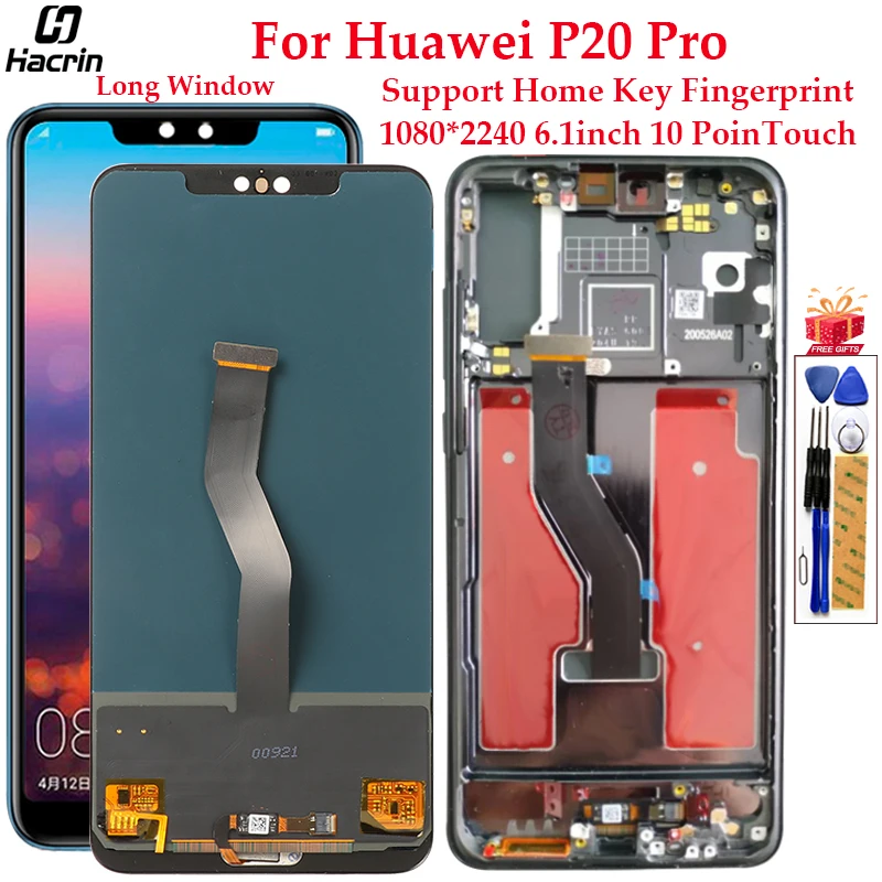 Display For Huawei P20 Pro LCD Display Touch Screen With Frame Assembly Replacement For Huawei P20 Pro CLT-L29 Screen 6.1inch