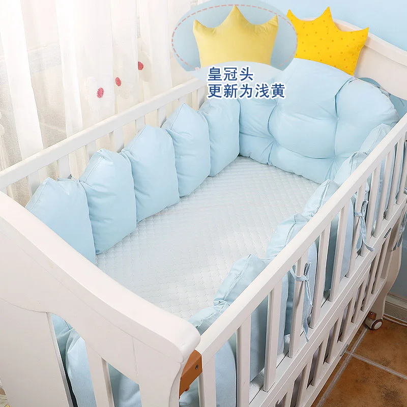 Детская кровать бампер набор 4 шт, новорожденный набор постельных принадлежностей для детской кроватки, детская кроватка вокруг подушки, детская защита для кроватки подушки, детские постельные принадлежности - Цвет: lansewangzi
