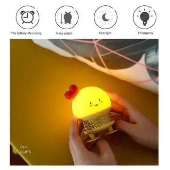 

Creative Spring Night Lamp USB Rechargeable Cartoon Fawn Chick Rabbit New Strange Sleep Aid Bedroom Bedside Light Gifts