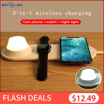 

Wireless Charger LED Night Light Magnetic Fast Charging for iPhones Samsung Huawei Xiaomi for apple watch 2 3 4