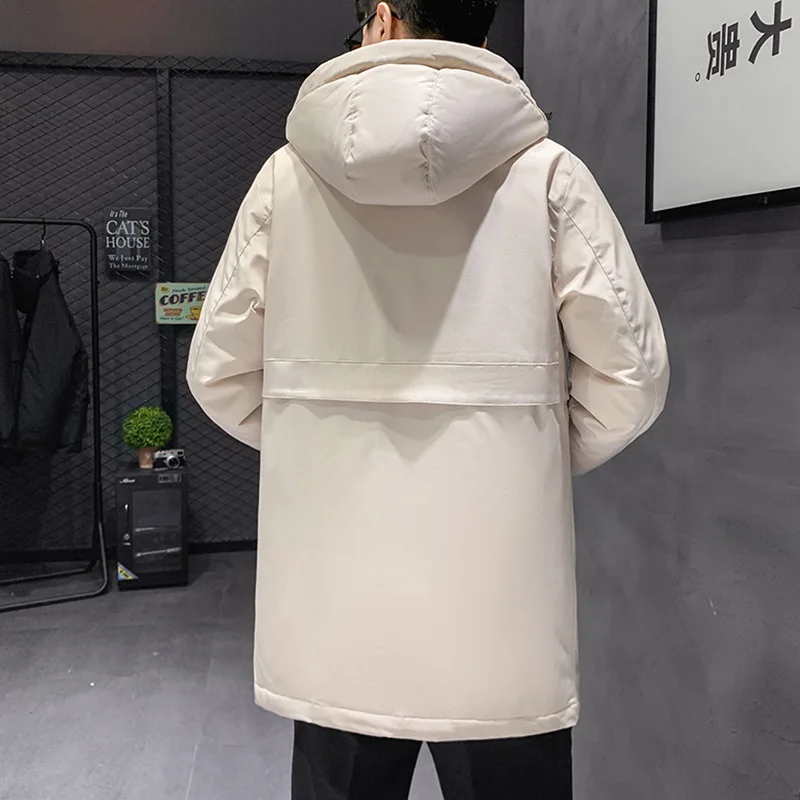 Men's Long Down Jacket Men 2022 Winter New Hooded Thickening Warm Man Jacket Soft Shell Windbreaker Jacket For Men's Down Jacket