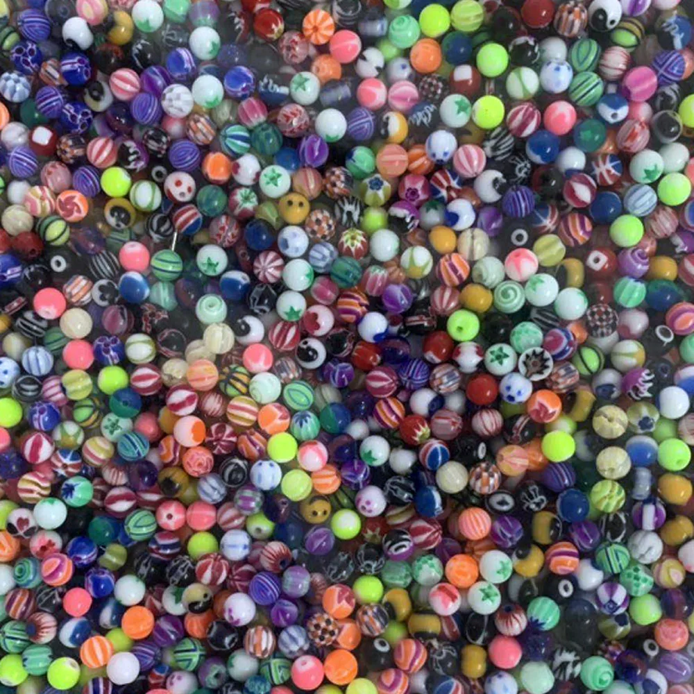 

100pcs 5mm Acrylic Big Ball Balls Replacement Nose Barbell Earring Tongue Eyebrow Ring Body Piercing Jewelry