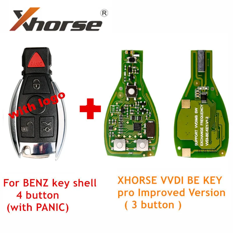 Умный корпус ключа 4 кнопки для Mercedes Benz с логотипом сборка XHORSE VVDI BE Key pro идеально