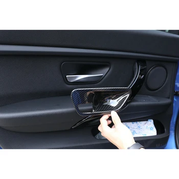 

Cover Door Handle Bowl Sticker Trim For BMW 3 4 Series F30 3GT F34 F36 2014+ Carbon Fiber Black