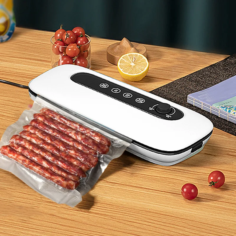 Máquina de envasado al vacío para el hogar, sellador al vacío de 220V para almacenamiento de alimentos, empaquetador de comida, bolsa de vacío para envasado al vacío para cocina, 10 bolsas