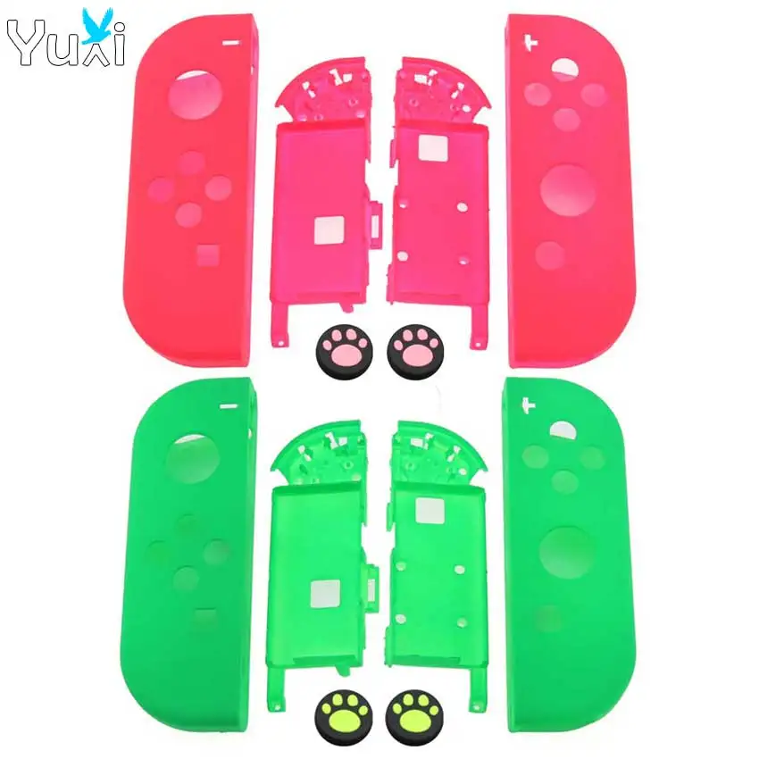 

YuXi Replacement Left Right JoyCon Housing Plastic Case Cover for Nintend Switch NS NX Joy Con Console Shell + Joystick Caps