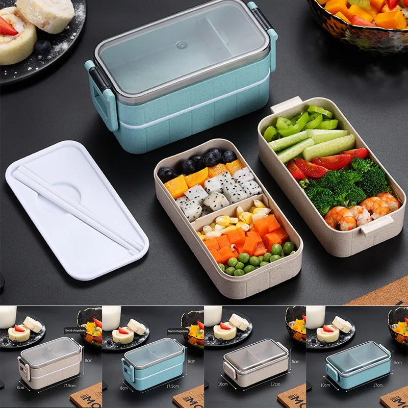 

Japanese Microwave Bento Box Wheat Straw Child Lunch Box Leak-Proof Bento Lunch Box For Kids School Food Container
