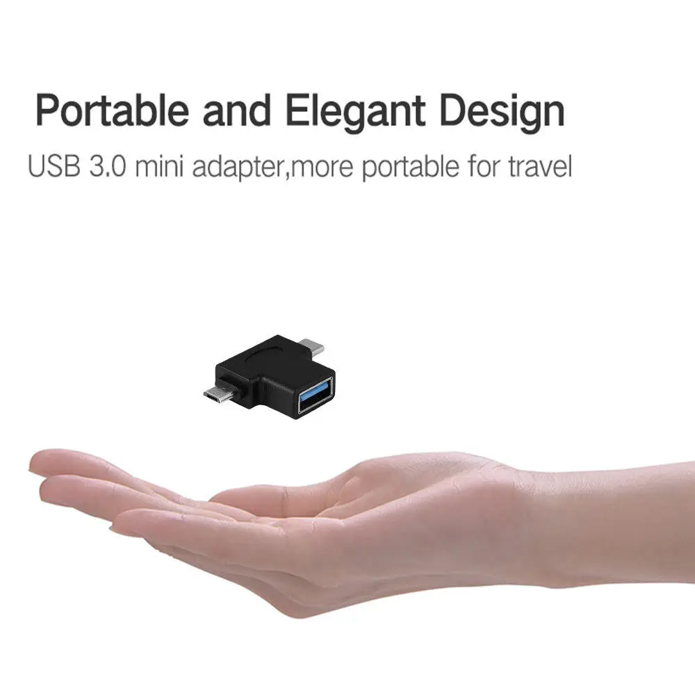 Мужской и Женский адаптер OTG 2в1 USB 3,1 type c черный для телефонов sony xiaomi motorola микро крепление и аксессуары