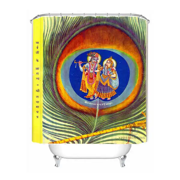 Shower Curtain Пользовательские Водонепроницаемый душ Шторы индийских богов@ 01 печатные Ванная комната Декор различные размеры#180324-01-14 - Цвет: Shower Curtain