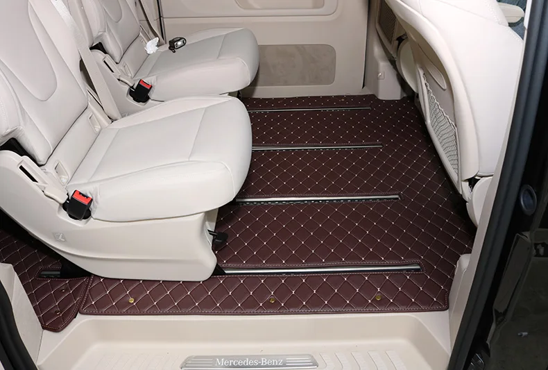 Волоконно Кожаный Автомобильный напольный коврик для mercedes benz v class Viano Valente Vito Metris