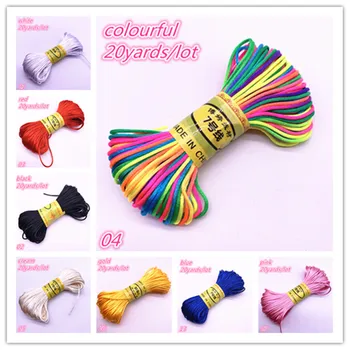 

NEW 20yards 1.5mm Chinese Knot Line Cord Silk Satin Cord Nylon Cord DIY String Necklace Bracelets Cord